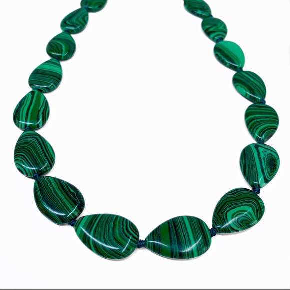 Style-Mile Jewelry - Malachite Drop Bead Necklace